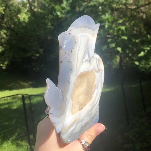 Druzy agate dolphin crystal carving - Picture 6 of 9